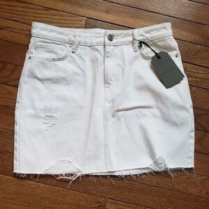 All Saints Mini Skirt NWT 6 Betty White Denim Frayed Rip New All Saints NEW